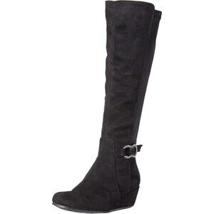 Kenneth Cole Reaction Women Tip Dress Wedge Heel Boot Round Toe Mid-Calf Black 5